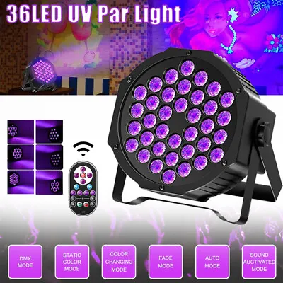 £21.99 • Buy Black Light 80W 36 LED UV Par Light DMX Stage Light Party DJ Bar Wedding +Remote