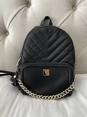 Victoria’s Secret Small Black Backpack Gold Hardware • $25