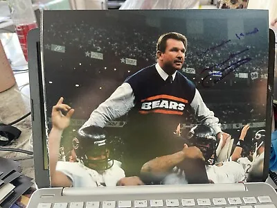 MIKE DITKA Signed Striped Sweater Chicago BEARS 8x10 PHOTO With Beckett COA D2 • $59.99