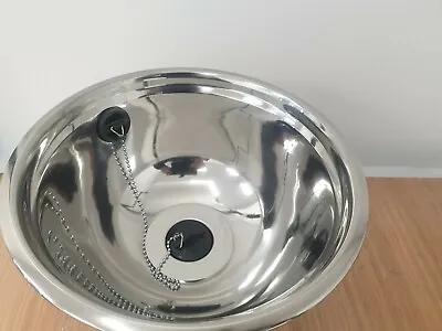 £36.99 • Buy Round Stainless Steel Small Sink 26cm Kitchen Caravan Boat Catering Trailer