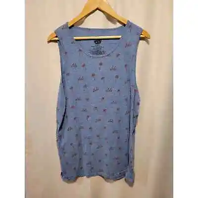 Maui And Sons Blue Aloha Palm Tree Tank Top Women's Size XL • $14