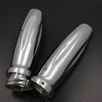 Replacement Billet Motorcycle 1  Hand Grips For Harly Davidson 1986-2013 CHROME • $25.19