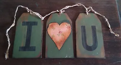 I Love You Rustic Wood Signs Garland/Banner 7  Tall Floral Heart Sheet Music • $11.95