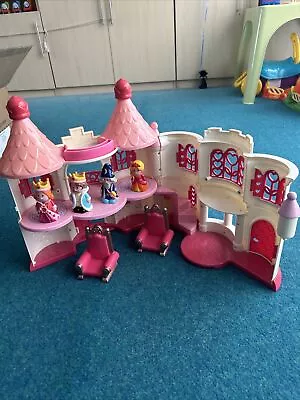 One Used ELC Happyland Fairy Tale Fantasy Castle With 4 Figures And Carriage • £12