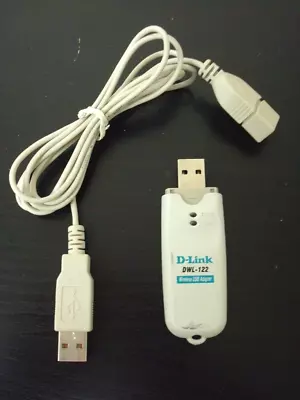 D-Link USB Wi-Fi 2.4GHz Adapter DWL-122 With USB Cable REFURBISHED • $14.99