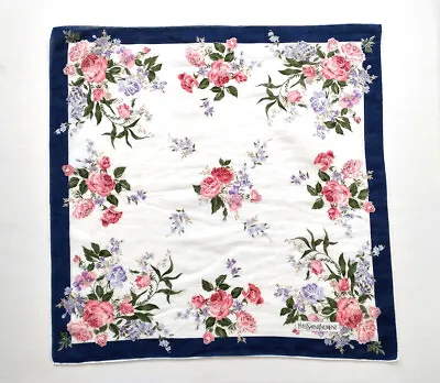 YSL Yves Saint Laurent Mini Scarf Handkerchief Neckerchief Floral Vintage GUC • £24.99