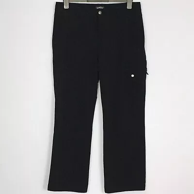 Eddie Bauer EBTEK Pants Womens 12 Black Nylon Blend Snap Pockets Outdoor Hiking • $7.14