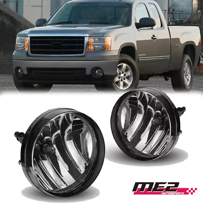 For 2007-2014 GMC Sierra 1500 2500 3500 Fog Lights Front Bumper Lamp Smoke Lens • $35.99