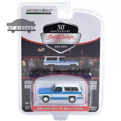 Greenlight Barrett Jackson 1984 Chevrolet K5 Blazer Custom 1/64 Blue 37270 D • $7.45