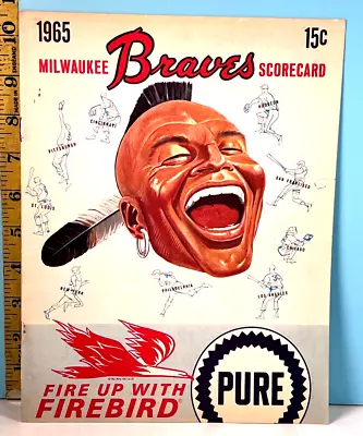27 Jul 1965 Milwaukee Braves Baseball Program V Reds: Scored HIGH GRADE🔥 • $49