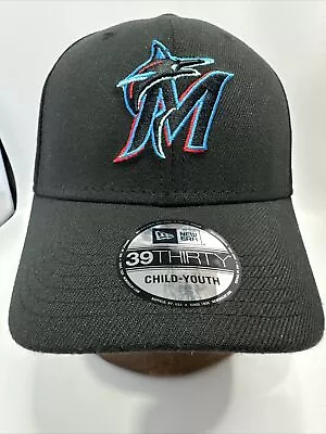 NEW ERA  39 Thirty HAT CAP MLB FLORIDA MARLINS BLACK/BLUE YOUTH HAT (2P) • $21