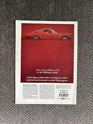 Ford 1965 Red 2+2 Mustang Fastback 8x11 Magazine Print Ad • $7.99