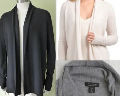 NWT TAHARI Open Draped Front 100% 2-ply Cashmere Cardigan 4 COLORS Sizes S/M/L • $89.99