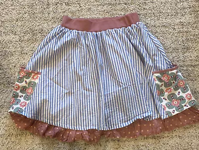 Womens MATILDA JANE Happy & Free FLOATING BY Stripe Layer Skirt Sz Medium Pocket • $17.95