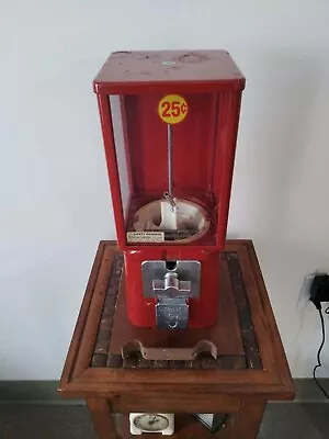 VINTAGE ACORN 25 CENT  GUMBALL NUT VENDING MACHINE - NO KEY 1950's • $50