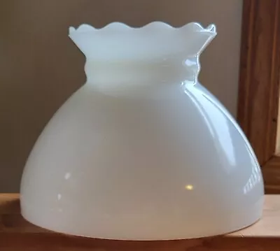 Vintage Milk Glass Lamp Shade 7 7/8  Inch Fitter Hurricane Shade 5 3/4  Tall • $21.45