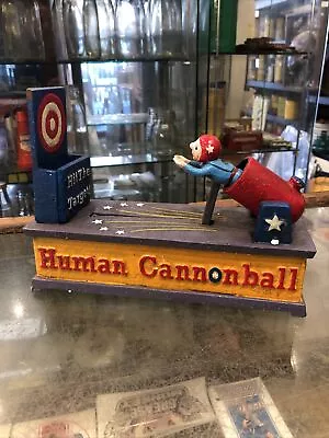 Human Cannonball Cast Iron Money Bank Decorative 500072 • $85