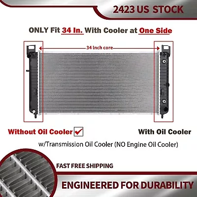 34'' Radiator 2423 For GMC Chevrolet Silverado Suburban Tahoe Yukon 1500 2500 Iu • $83.80