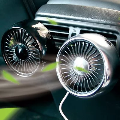 Mini Car USB Fan Air Vent 3 Speeds Built-in LED Light With Cable Cooling Fans AU • $17.28