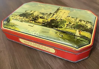 Vintage George W Horner & Co Red  Toffee Tin Storage Made In England Durham • $22.88