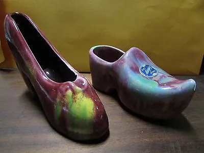 Casey Ware Mingay Australian Pottery Shoe Ornament Sticker Signed Drip Glaze • $34