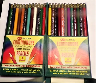 VTG A.W. Faber Commodore Water Soluble Colored Indelible Pencils Set / 24 NEW! • $45