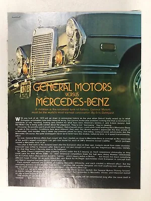 GENERAL46 Article Four 1973 GM Cars Versus Mercedes-Benz 300 SEL Oct 1972 10 Pg • $14.99