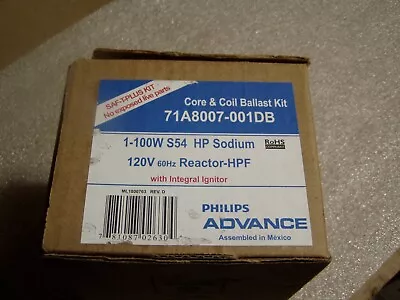 Advance 71A8007-001DB 100-watt 120-volt S54 High Pressure Sodium Ballast Kit • $75