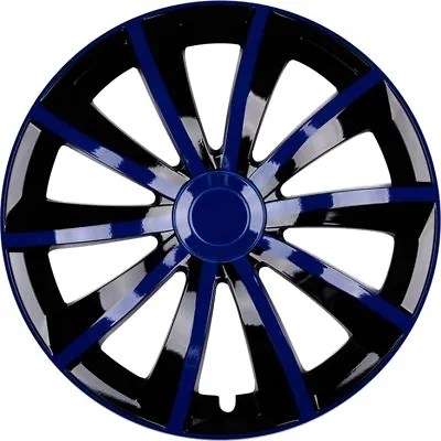 4x Premium Design Hubcaps Blinds Grail 15 Inch #51 Blue Black • $160.71
