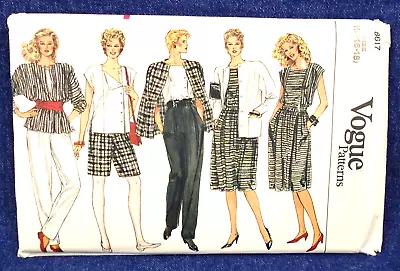 Vintage 80s Vogue Pattern 8617 Jacket Skirt Pant Shorts Top Wardrobe 14-18 Uncut • $11.95