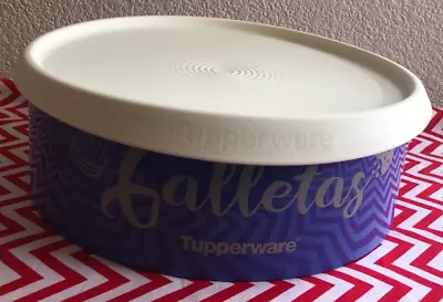 Tupperware One Touch Canister  Galletas  Blue W/ Ivory Seal  F  11 Cups New • $22.99