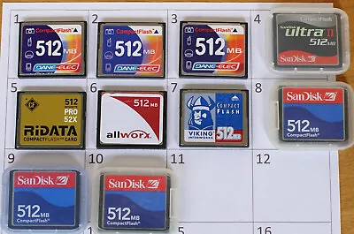 1x Brand Name CF Card Compact Flash Memory Card 512MB #26 • $24.90