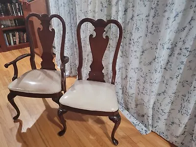 Thomasville Georgian Queen Anne Carved Mahogany Dining Chairs Set Of 6 • $2500