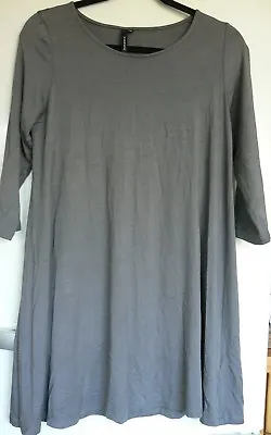 £22 • Buy Yong Kim Soft Modal Tunic With 3/4  Length Sleeves Slate Grey 10 New