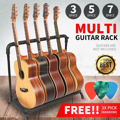 $52.97 • Buy 3/5/7 Guitars Guitar Stand Stylish Tidy Storage Rack Fits Metal Padded Foam