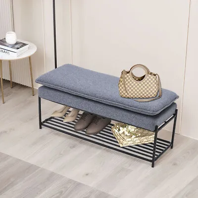 Soft Padded Shoes Bench Rack Shoe Changing Stool For Living Room Bedroom Hallway • £82.95