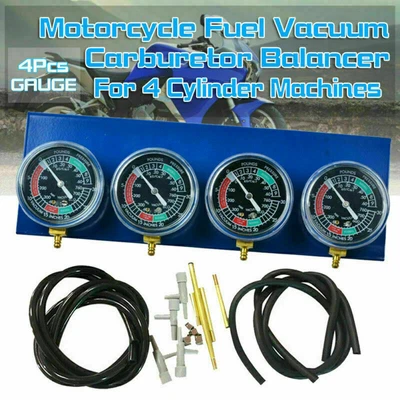 $48.98 • Buy Motorcycle Fuel Vacuum Carburetor Synchronizer Tool 4 Cylinder Carb Sync Gauge