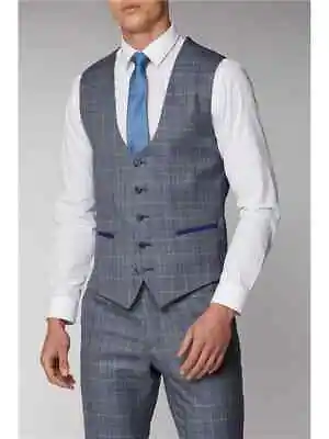 Antique Rogue Grey And Blue Check Trousers & Waistcoat Sold Separately • £29.99