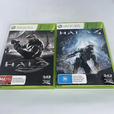 Halo (w. Manual)/Halo 4 (no Manual) - Xbox 360 - Light Scratches (see Photos) • $25