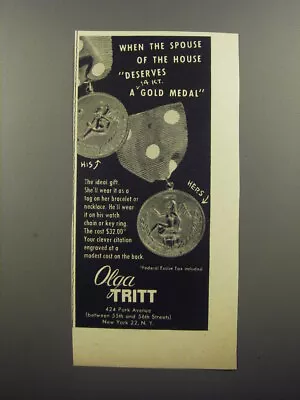 1956 Olga Tritt Jewelry Ad - When The Spouse Of The House Deserves A Medal • $19.99