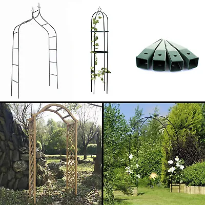 Garden Arch Wood Metal Plant Support Trellis Garden Patio Entrance Archway • £12.99