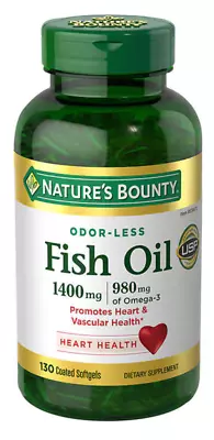 $25.99 • Buy Nature's Bounty Fish Oil 130 Coated Softgels 1400 Mg.EXP 04/25+