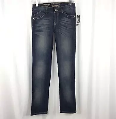 NWT $49 Vault Denim Girls Size 14 Jeans Slim Straight Leg Adjustable Waist • $19.99