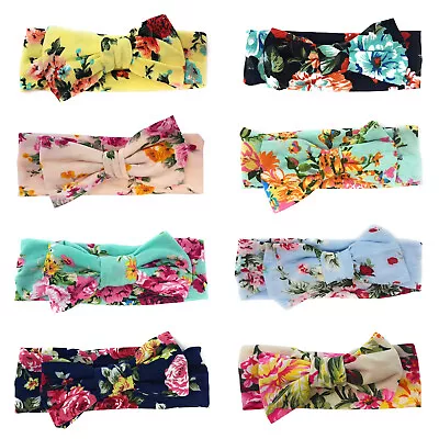 £1.99 • Buy Baby Floral Bow Headband Knot Big Flower Hair Infant Childrens Kids Girls UK