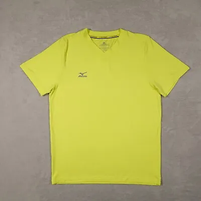 Mizuno Mens Yellow Shirt Athletic Performance Wear V Neck Solid Pullover Size M • $16.20