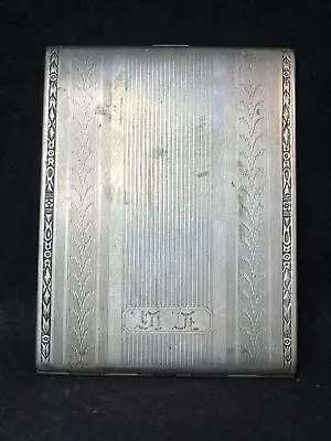 Vintage EAM Silver Tone Compact Style Cigarette Case (3967) • $40