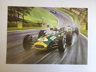 Jack Brabham At Brands Hatch By Roy Nockolds F1 Car Print • £5