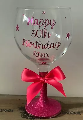 Personalised Gin Glass - Any Name - Birthday 18th 21st 30th 40th 50th Rose Gold • £8.95