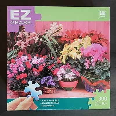 Great Gift! FLOWER FIESTA 200EZ GRASP Milton Bradley Puzzle 300 Large Pieces • $17.99