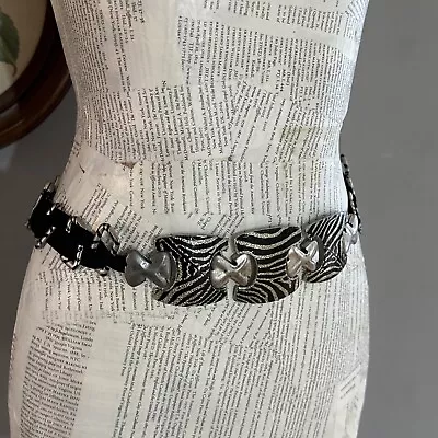 Chicos Wildlife Chain Belt Medallion  Zebra 56 X2 • $30